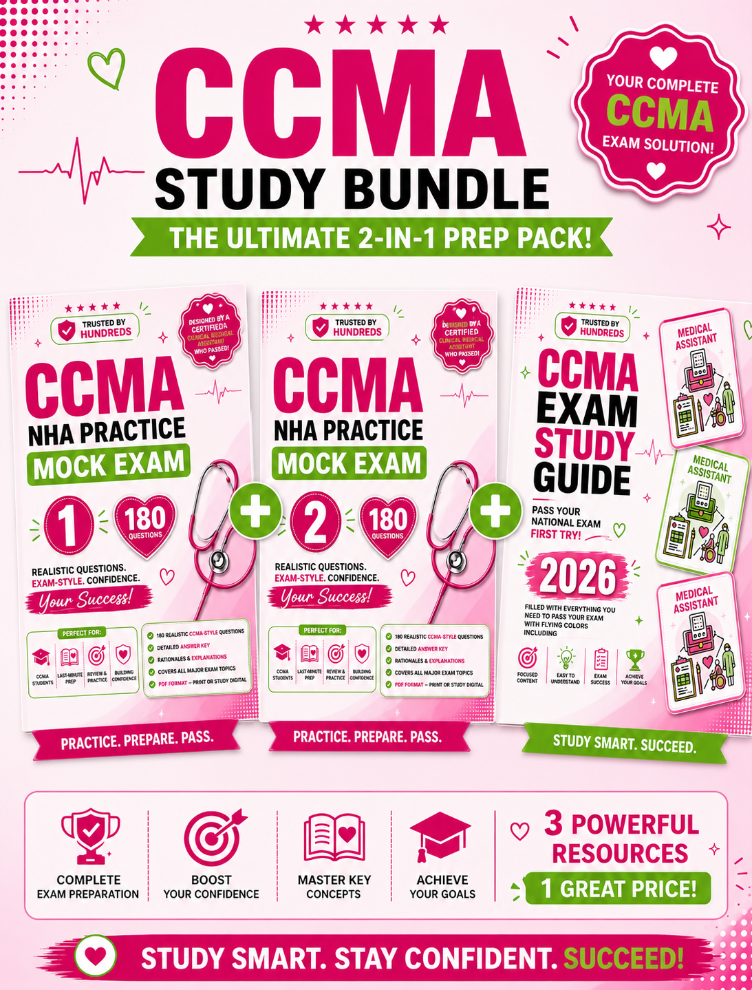 Study Guide + Mock Exam 1 & 2 Bundle- 360 Questions