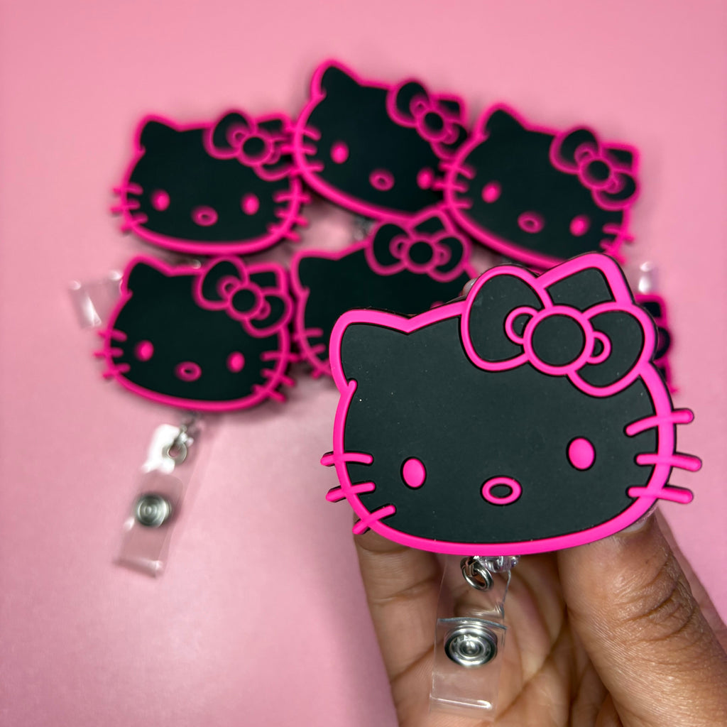 Black Hello Kitty Badge Reel