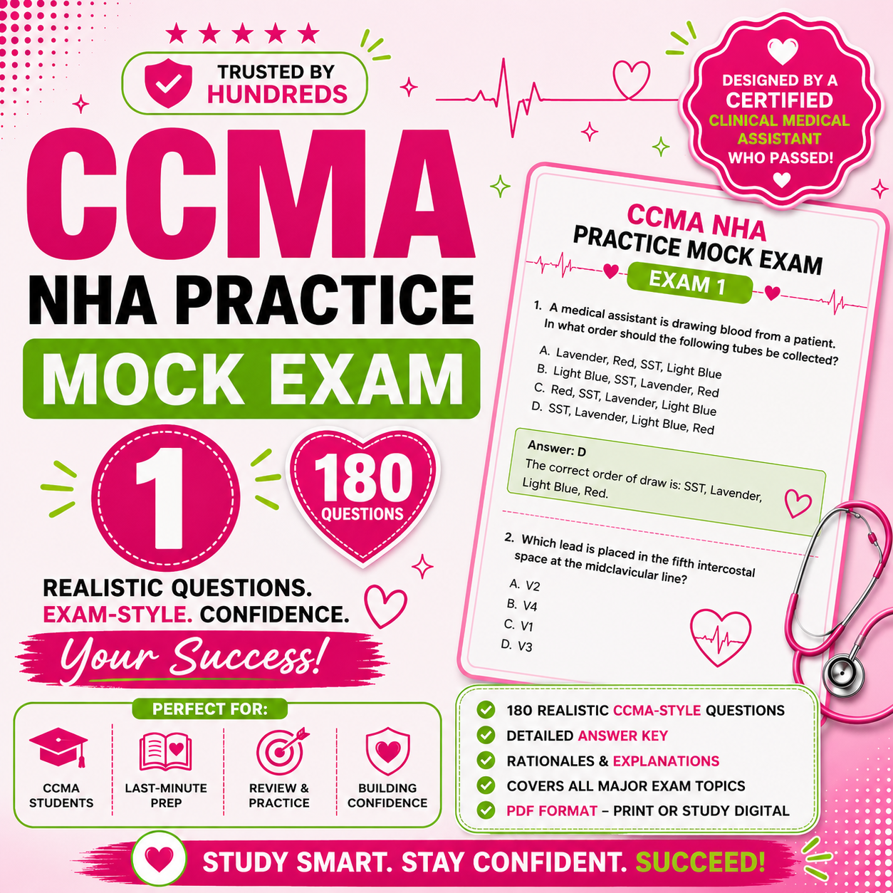 NHA CCMA Interactive Exam 1- 180 questions